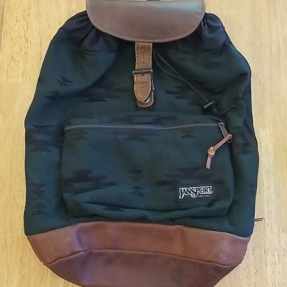 Vintage JANSPORT Green Navajo Aztec Print Backpack